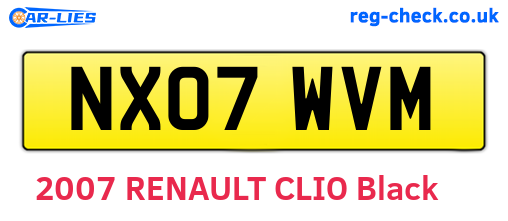 NX07WVM are the vehicle registration plates.