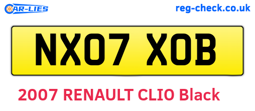 NX07XOB are the vehicle registration plates.