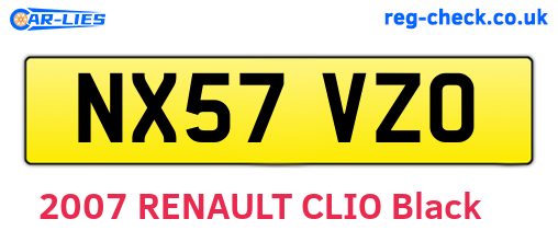 NX57VZO are the vehicle registration plates.