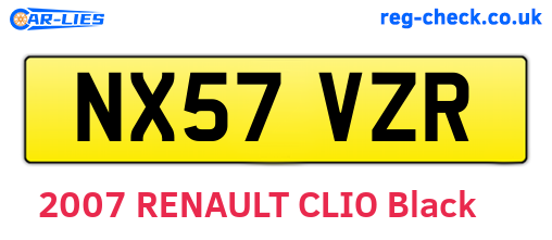 NX57VZR are the vehicle registration plates.