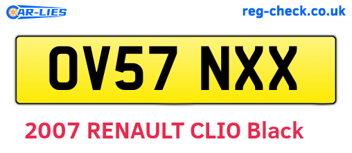 OV57NXX are the vehicle registration plates.