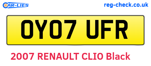 OY07UFR are the vehicle registration plates.