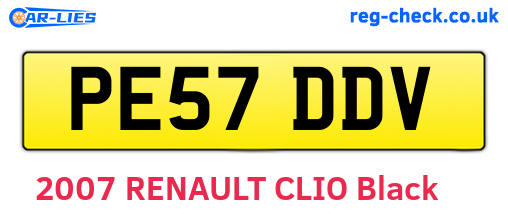 PE57DDV are the vehicle registration plates.