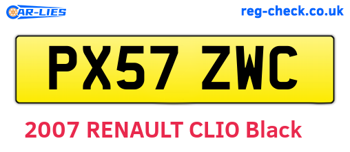PX57ZWC are the vehicle registration plates.