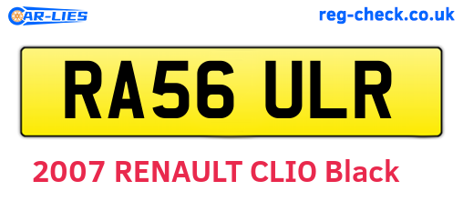 RA56ULR are the vehicle registration plates.