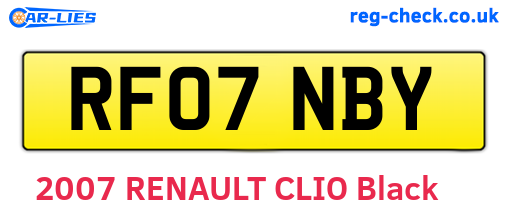 RF07NBY are the vehicle registration plates.