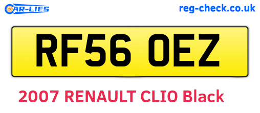 RF56OEZ are the vehicle registration plates.