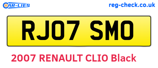 RJ07SMO are the vehicle registration plates.