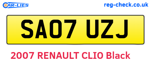 SA07UZJ are the vehicle registration plates.