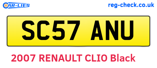SC57ANU are the vehicle registration plates.
