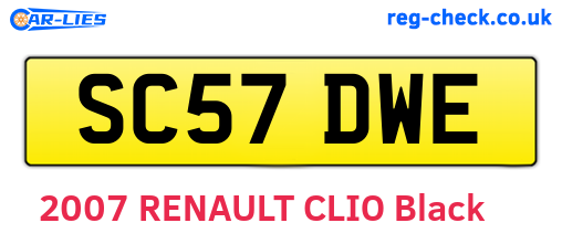 SC57DWE are the vehicle registration plates.
