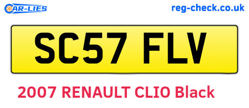 SC57FLV are the vehicle registration plates.