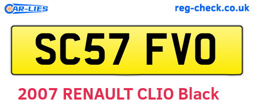 SC57FVO are the vehicle registration plates.