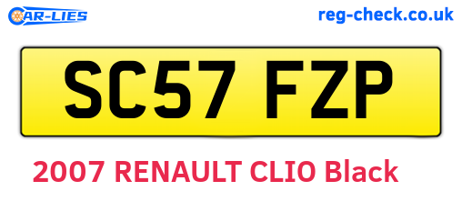SC57FZP are the vehicle registration plates.