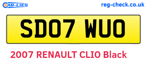 SD07WUO are the vehicle registration plates.