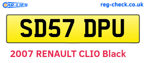 SD57DPU are the vehicle registration plates.