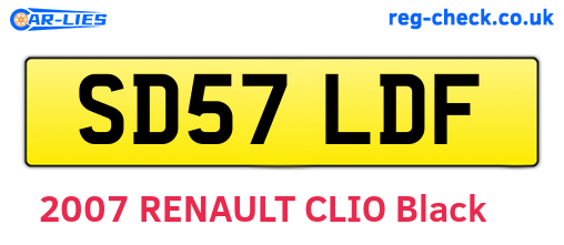 SD57LDF are the vehicle registration plates.