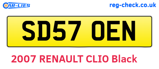 SD57OEN are the vehicle registration plates.