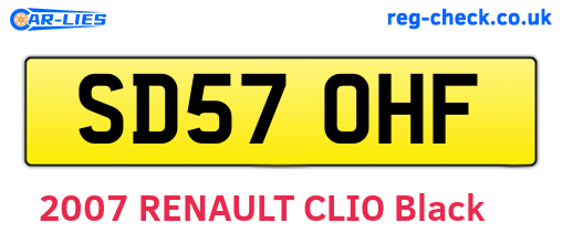 SD57OHF are the vehicle registration plates.