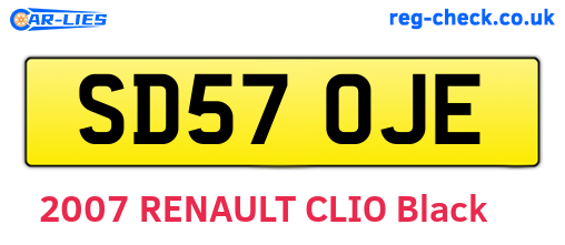 SD57OJE are the vehicle registration plates.