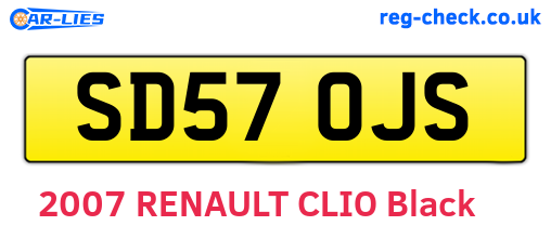 SD57OJS are the vehicle registration plates.