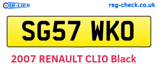 SG57WKO are the vehicle registration plates.