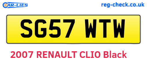 SG57WTW are the vehicle registration plates.