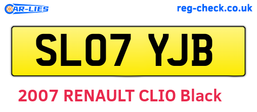 SL07YJB are the vehicle registration plates.