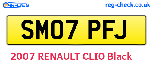 SM07PFJ are the vehicle registration plates.