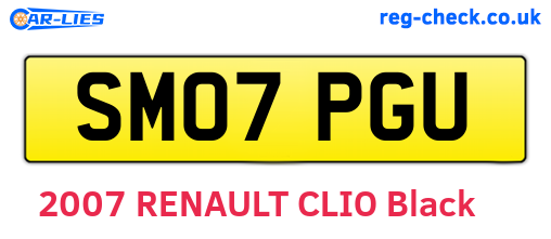 SM07PGU are the vehicle registration plates.