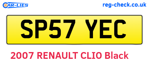 SP57YEC are the vehicle registration plates.