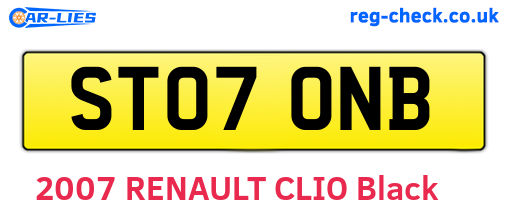 ST07ONB are the vehicle registration plates.