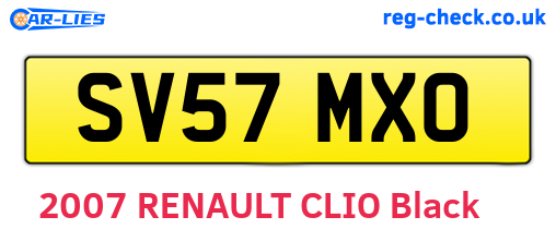 SV57MXO are the vehicle registration plates.