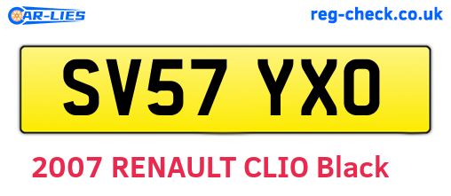 SV57YXO are the vehicle registration plates.