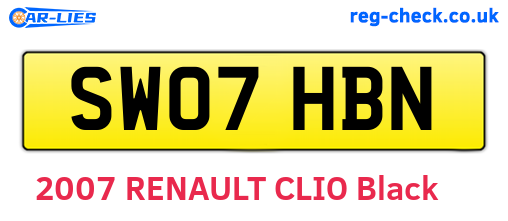SW07HBN are the vehicle registration plates.