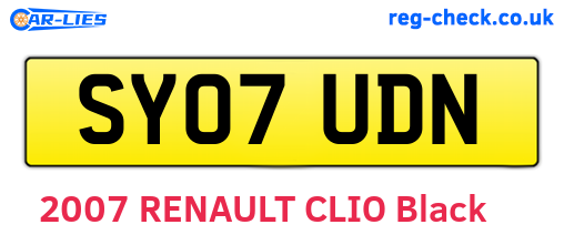 SY07UDN are the vehicle registration plates.