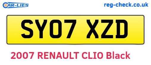 SY07XZD are the vehicle registration plates.