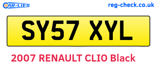 SY57XYL are the vehicle registration plates.