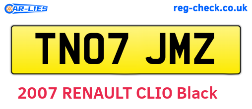 TN07JMZ are the vehicle registration plates.