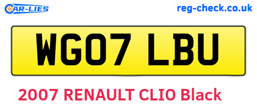WG07LBU are the vehicle registration plates.