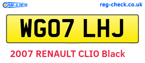 WG07LHJ are the vehicle registration plates.