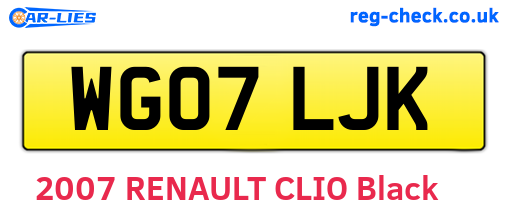 WG07LJK are the vehicle registration plates.