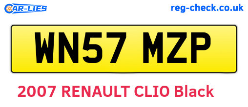 WN57MZP are the vehicle registration plates.