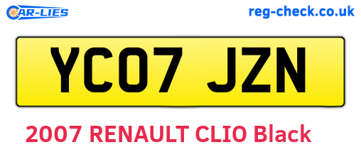 YC07JZN are the vehicle registration plates.