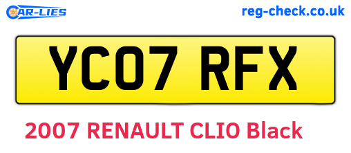 YC07RFX are the vehicle registration plates.