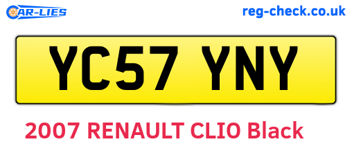 YC57YNY are the vehicle registration plates.