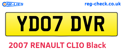 YD07DVR are the vehicle registration plates.