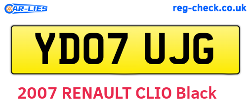 YD07UJG are the vehicle registration plates.