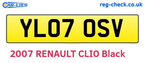 YL07OSV are the vehicle registration plates.