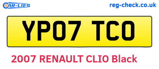 YP07TCO are the vehicle registration plates.